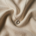 White Gold Geometric Circle Pendant Necklace