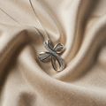 White Gold Twisted Cross Necklace
