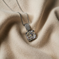 Halskæde med vedhæng i hvidguld og cubic zirconia