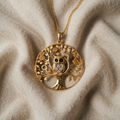 Golden Owl Tree of Life Necklace