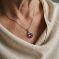 Violet Heart Halskæde | Hvidguld