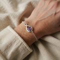 Ametist Infinity-armbånd | Hvidguld