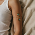 Bohemian Silver Crescent Turquoise Arm Bracelet