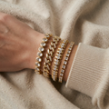 Gold Chunky Cubic Zirconia Adjustable Bracelet Set