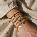 Armbåndssæt med guld og vulkansk turkis