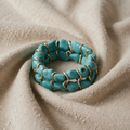 Turquoise Stone Woven Gold Bracelet