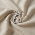 Cute Dog Hug Silver Bracelet