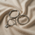 Hvidguldsperler Punklås Armbåndssæt