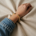 Vintage guld justerbart armbånd med sten