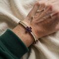 Ametist Kløver Hjerte Armbånd | Guld