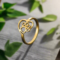 Gold-Tone Paw & Heart Ring – Stainless steel jewelry for pet lovers