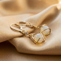 White Opal Dangle Earrings