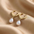 Classic Pearl Drop Huggie Earrings