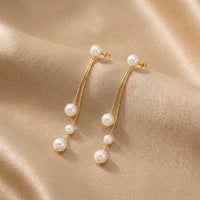 Pearl Chain Trio Drop-øreringe