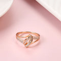 Zirkon rosaguld kors krystalring