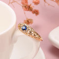 Elegant rosaguld safirring