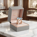 Vintage ring i rosa guld med blå zirkon