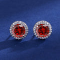 Sølv Ruby Halo Ørestikker