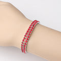 Sølv Ruby Tennisarmbånd