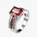 Anel Silver Ruby com Haste Dividida