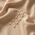 Pearl Station Chain Drop Earrings