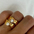 Vintage guld perle ring