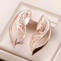 Artistic Curved Leaf Earrings