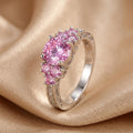 Shiny Pink Synthetic Zirconia Ring