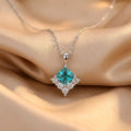 Silver Inlaid  Synthetic Gemstone Necklace