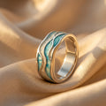 Turkis Seasilver Bølge Ring