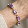 Valleria Ametist Charme Armbånd | Guld