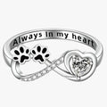 Cubic Zirconia Paw Ring with Heart and Infinity Design