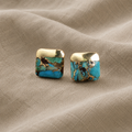 Bohemian Square Turquoise Stud Earrings