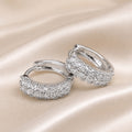 Vintage Micro Zirconia hvide guld hoops øreringe