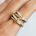 Ring med sammenflettet zirkonia