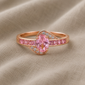 Majestætisk Rosa Zirkoniaring
