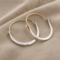 Minimalist Hammered Silver Hoop Earrings