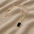 Onyx Gold Clavicle Necklace