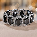 Onyx Oval Zirconia Sølvring