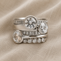 Retro boheme indlagt zirkonia-ring