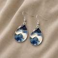 Retro Wave Agate Teardrop Earrings