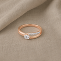 Roseguld to-lags zirkonring