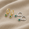 Shimmering Green Zircon Earrings