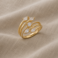 Strålende Geometrisk Ring med Zirkonia