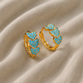 Turquoise Heart Hoop Earrings